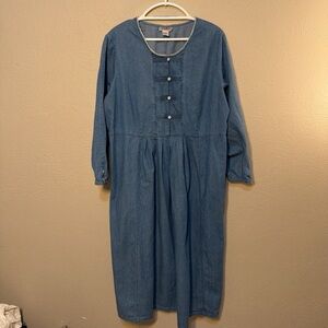 Blue Denim Long Sleeve Dress